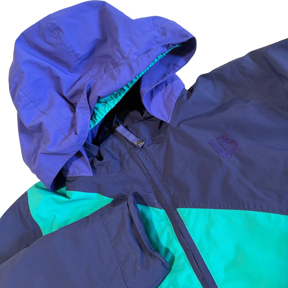 Burton Dryride Snowboard Jacket Youth Size S 7/8 Blue Teal Colorblock Insulated